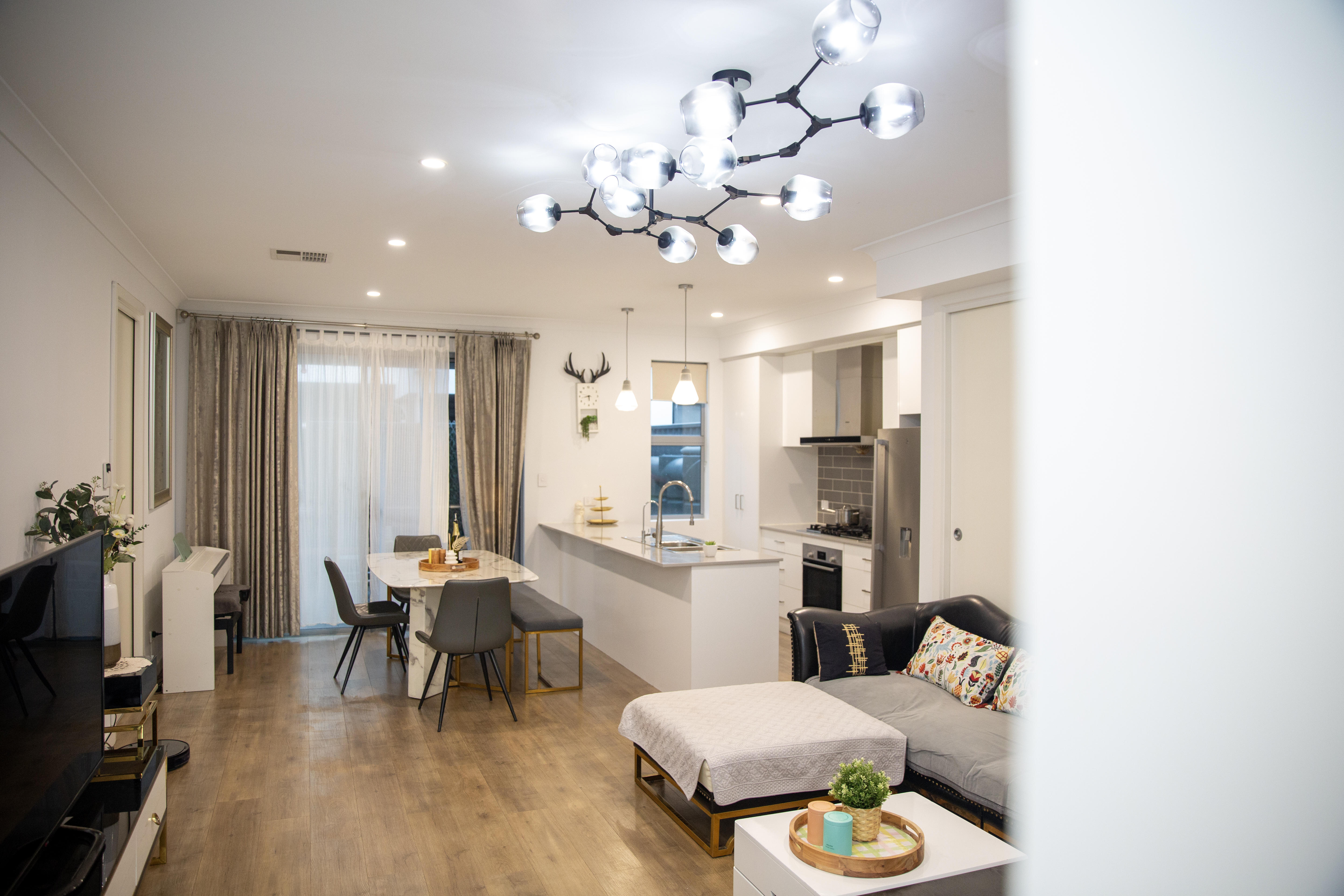 Spacious dining area with contemporary design