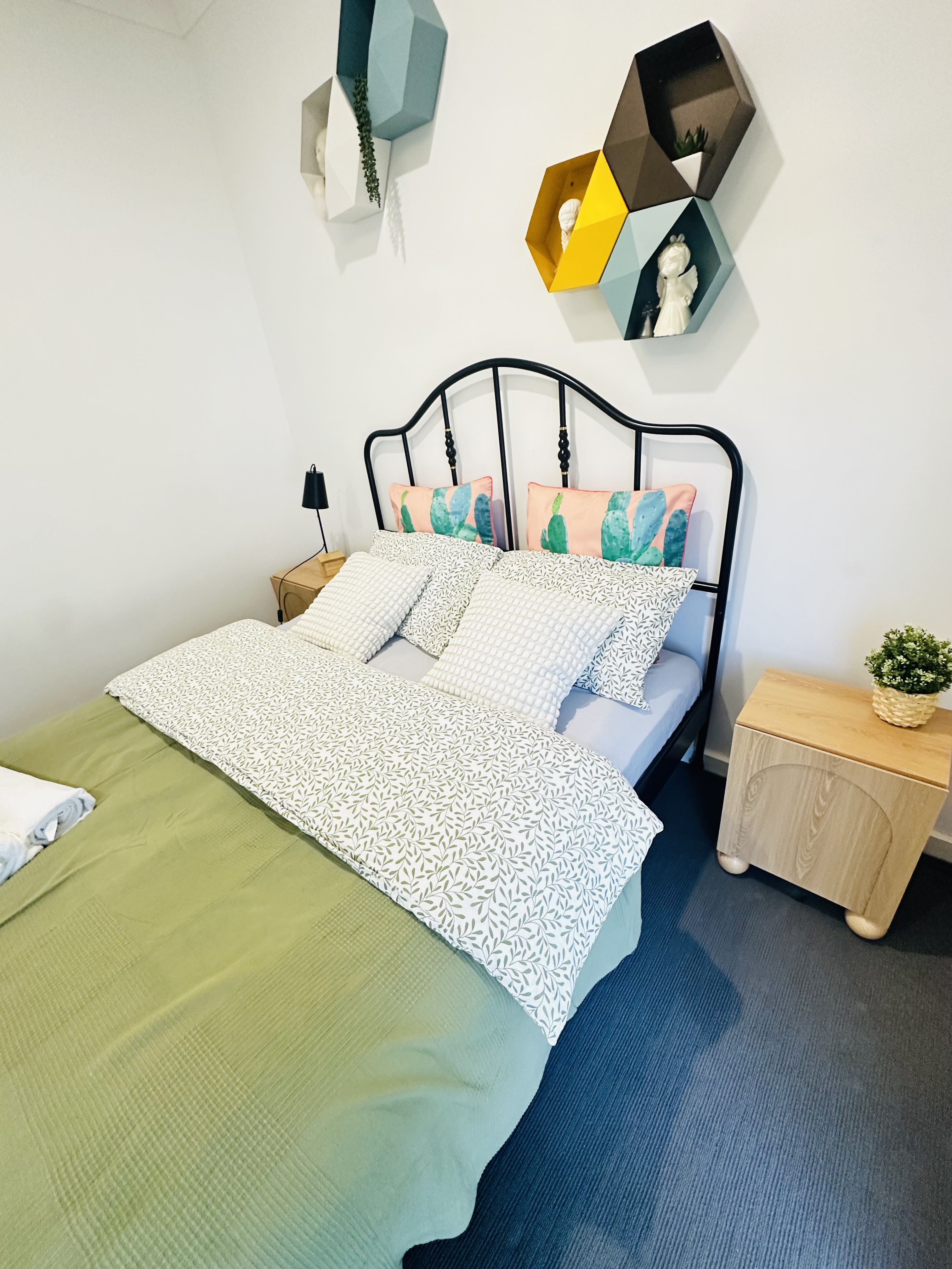 Guest bedroom with comfortable bedding